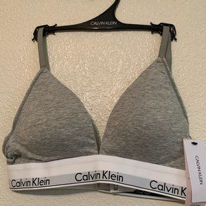 New Calvin Klein 2 Way Cotton Grey Fashion bra